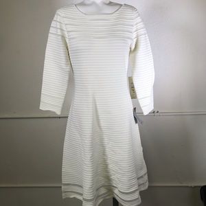 Eliza J. Mesh Fit & Flare Dress